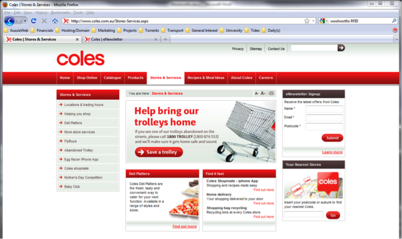 Figure 5 – Coles eNewsletter Signup